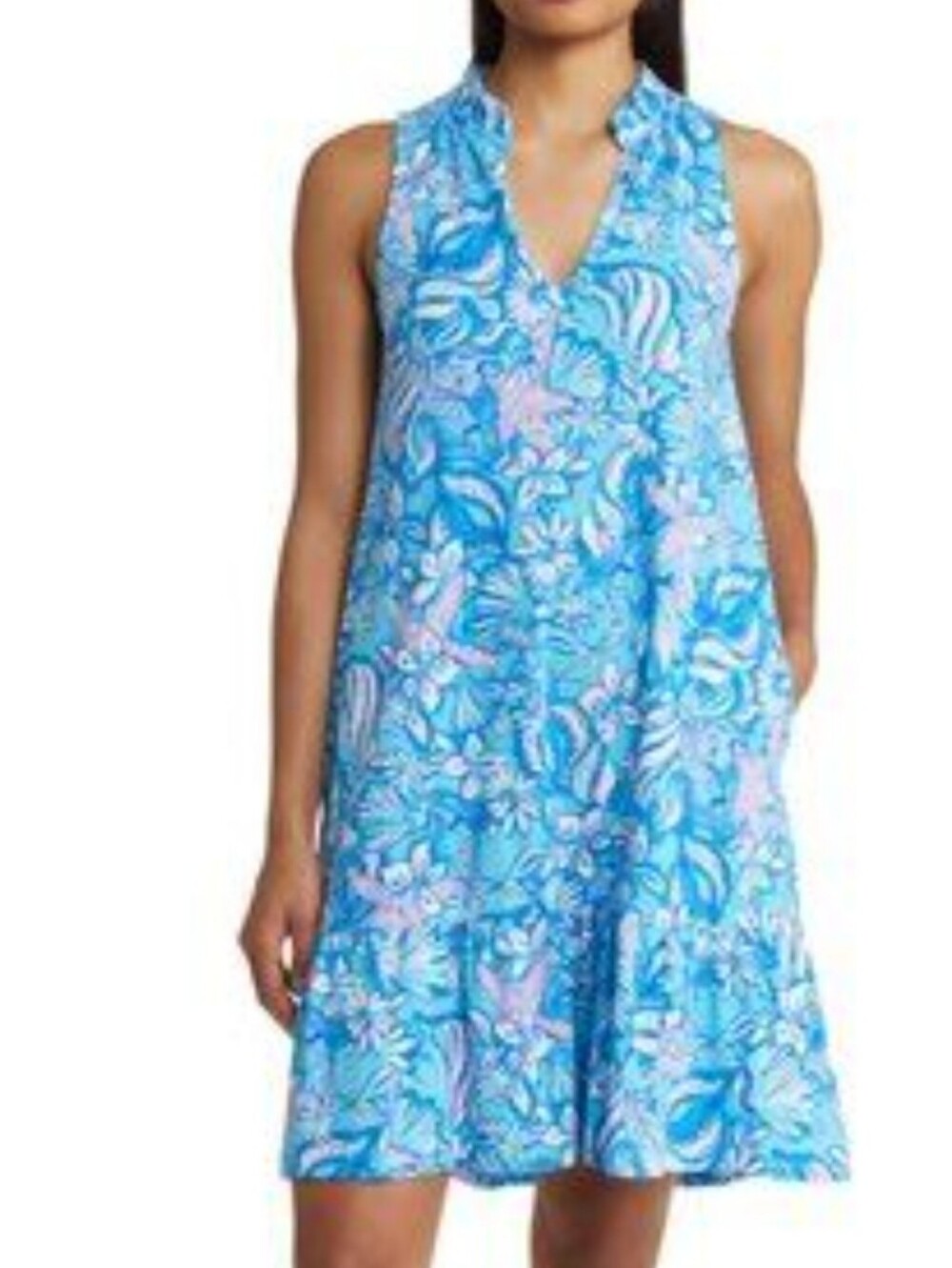Lilly Pulitzer Malone Blue Floral Sleeveless Mini Dress